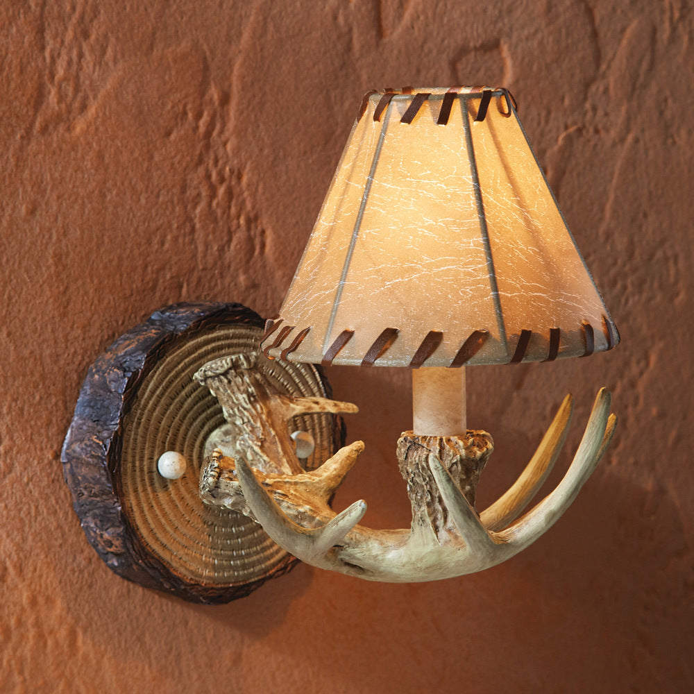 Rustic Antler Wall Lamp
