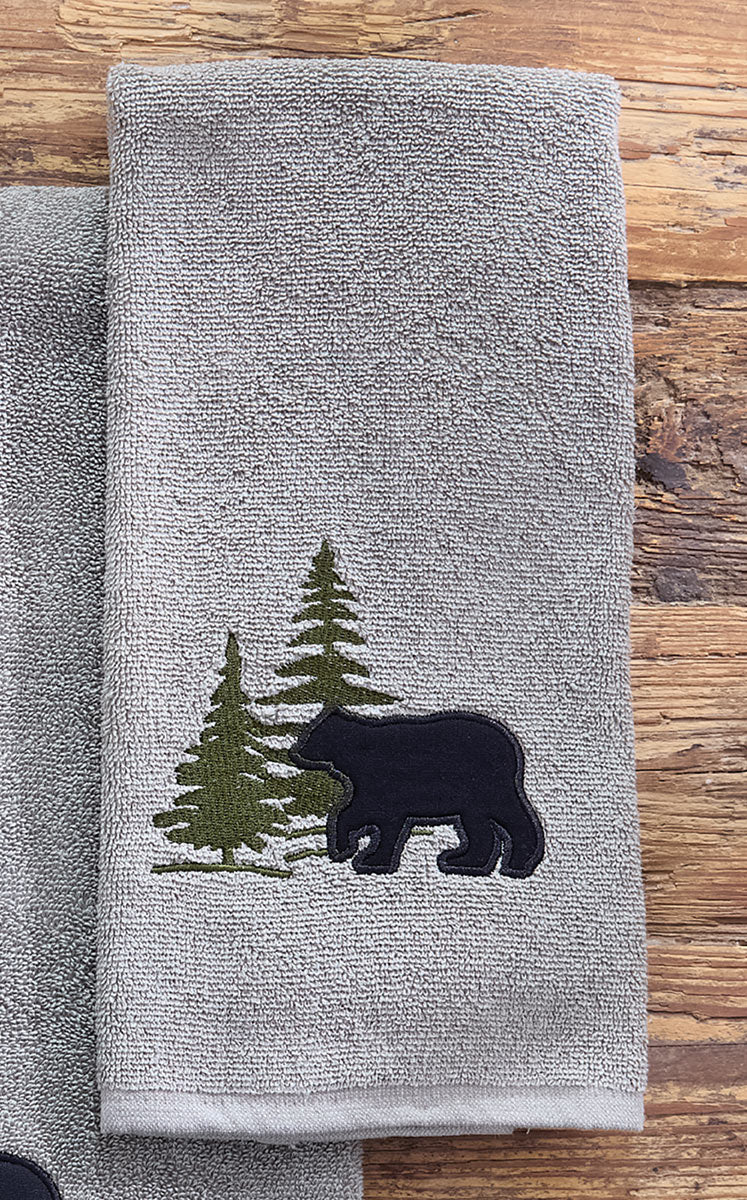 Bear & Pine Tree Hand Towel