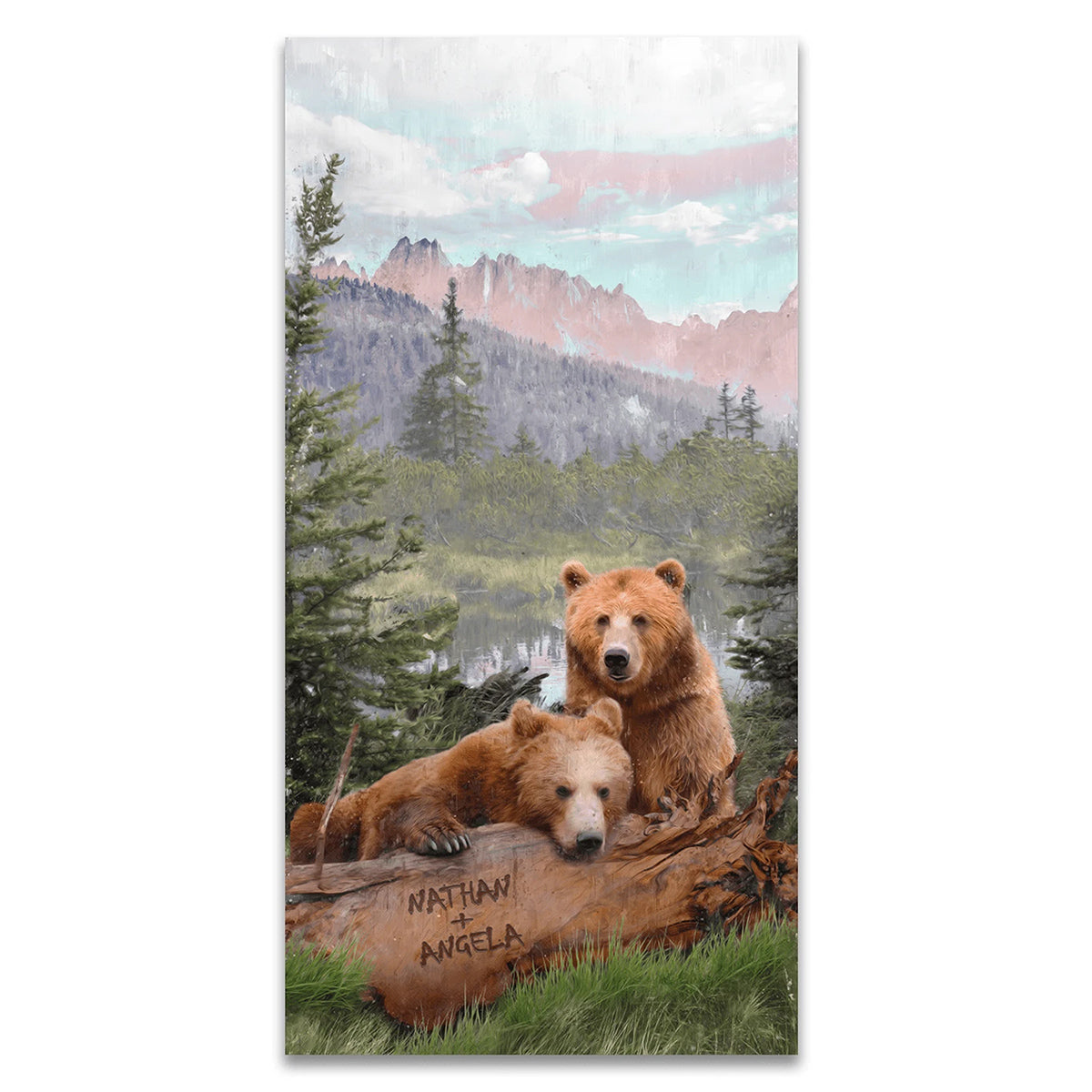 Rocky Mountain Bears Personalized Stretched Canvas