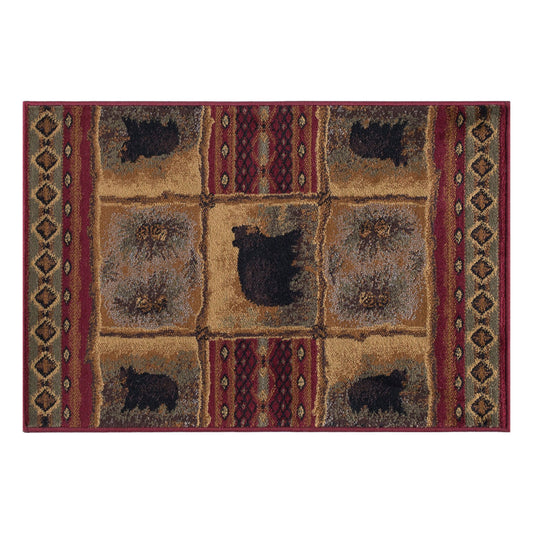 Nature Bear and Pinecone Rug - 2 x 3 - OUT OF STOCK UNTIL 08/12/2026