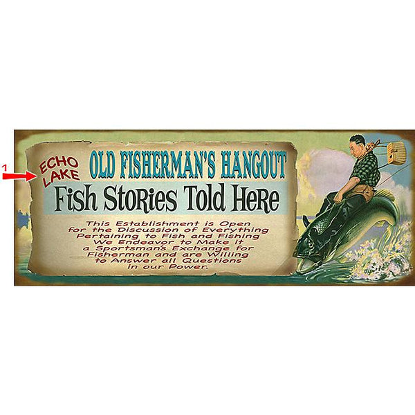 Fish Stories Sign - 14 x 36