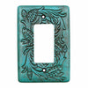 Turquoise Tooled Leather Single Rocker Cover