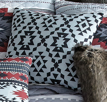 Gray Skies Geometric Accent Pillow - CLEARANCE