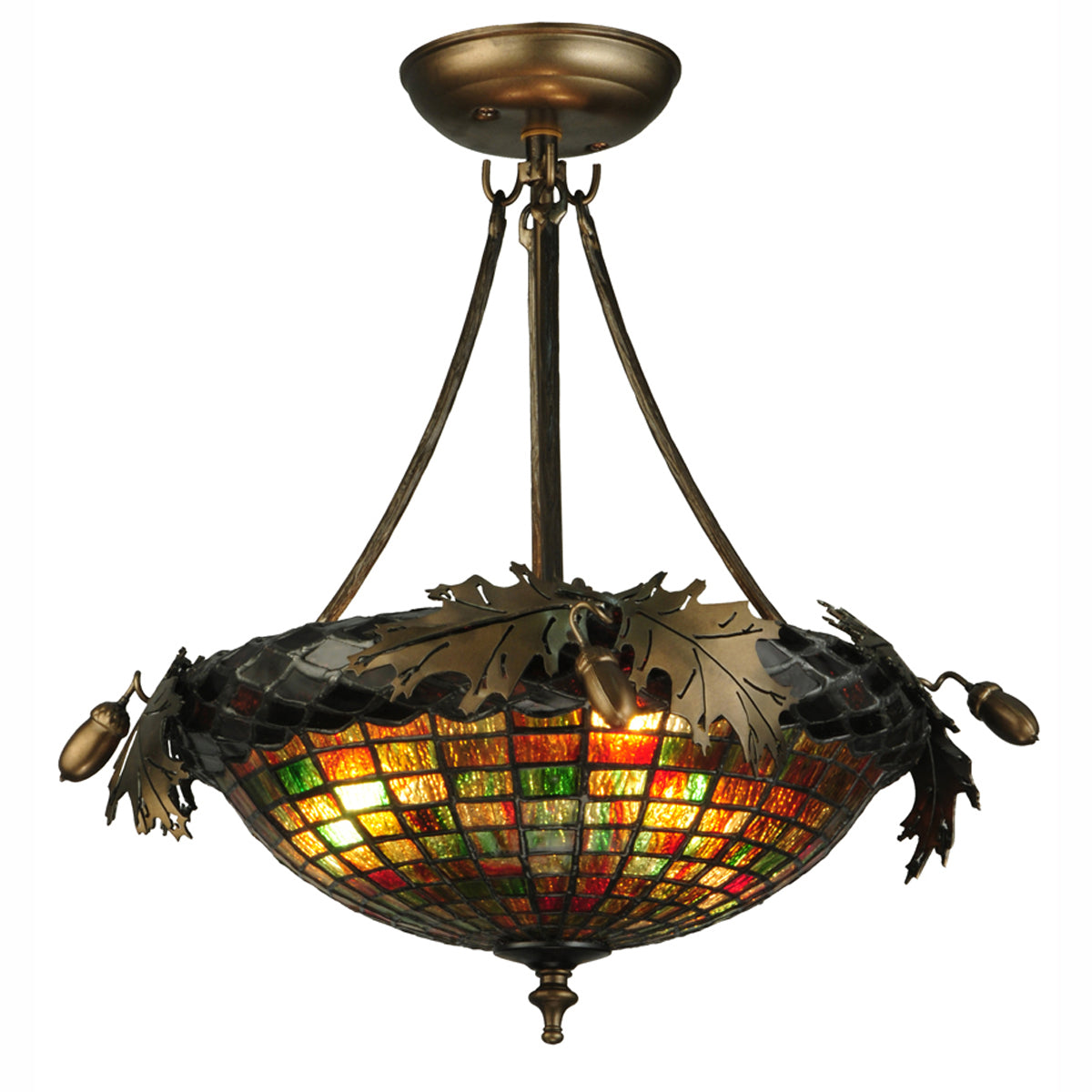 Autumn Oak Semi Flush Mount Fixture - 15 Inch