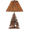 Evergreen Trio Rusted Table Lamp with Pine Leaf Shade