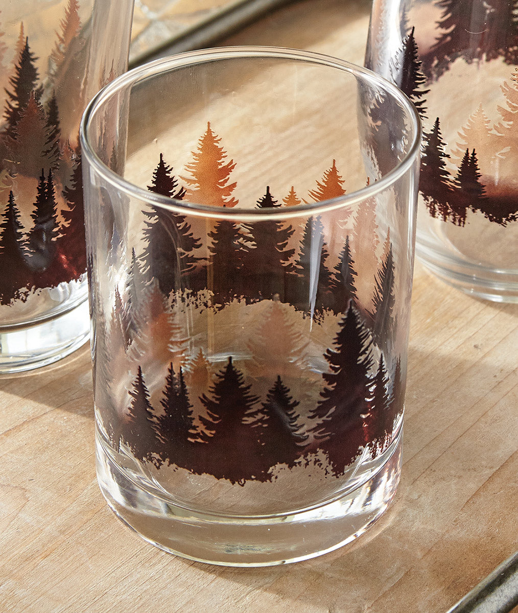 Misty Forest Old Fashioned Glasses - Set of 4