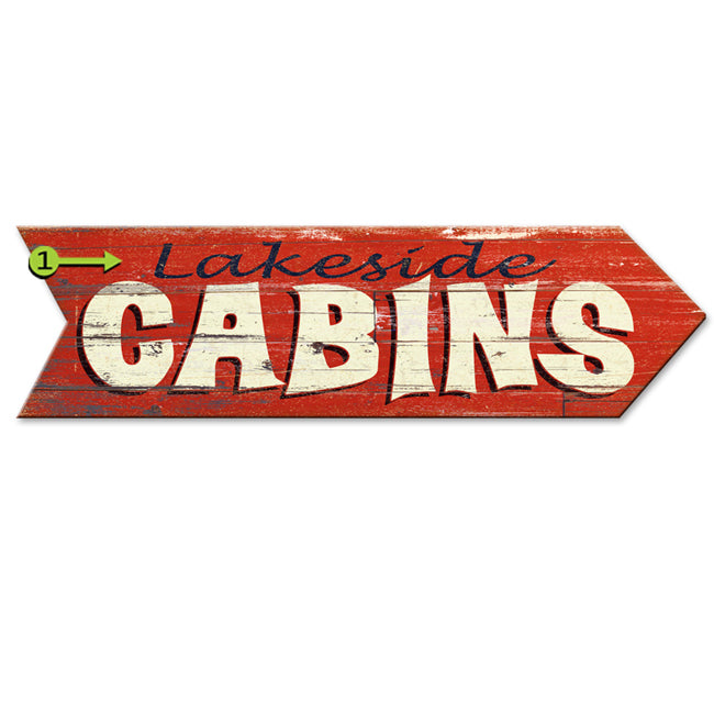 Cabins Personalized Arrow Sign