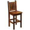 Barnwood Artisan Counter Stool - Wood Seat - Antique Oak