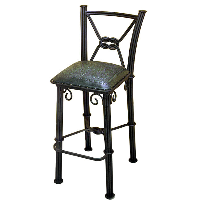 Coronado Iron Counter Stool with Back - Colonial Sage - Set of 2
