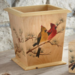 Cardinal Perch Wood Waste Basket