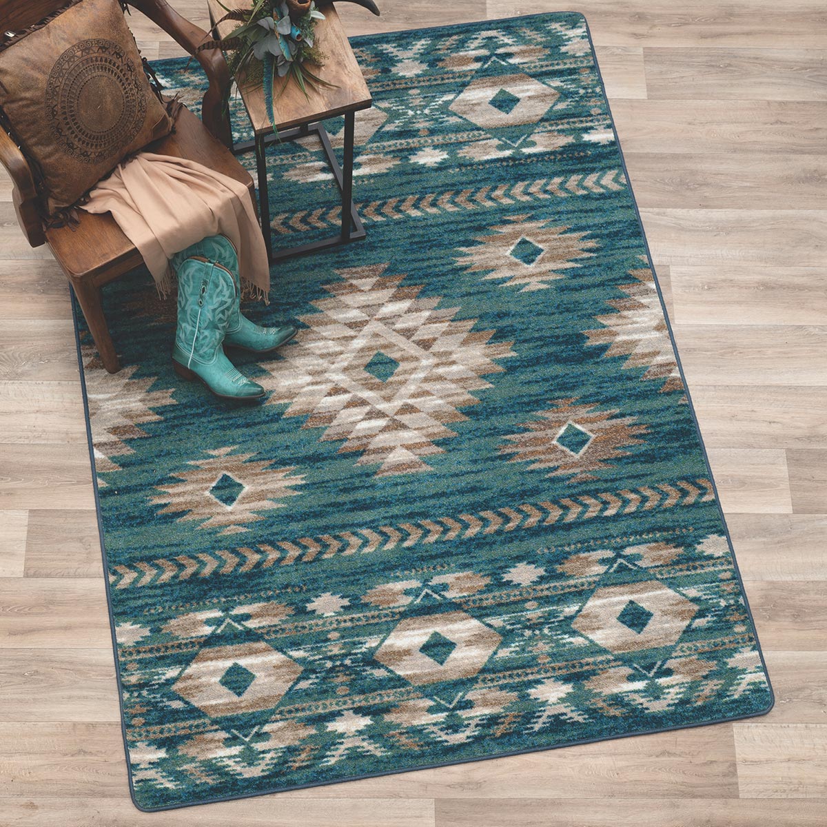 Turquoise Horizon Rug - 8 Ft. Round