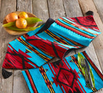 Turquoise Flame Chenille Table Runner