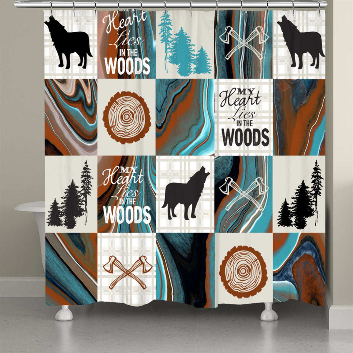 Heart in the Woods Shower Curtain