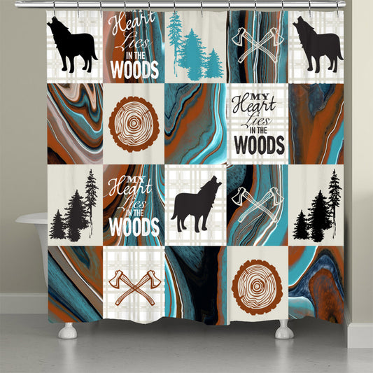Heart in the Woods Shower Curtain