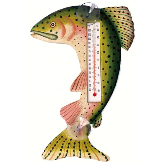 Leaping Trout Small Window Thermometer