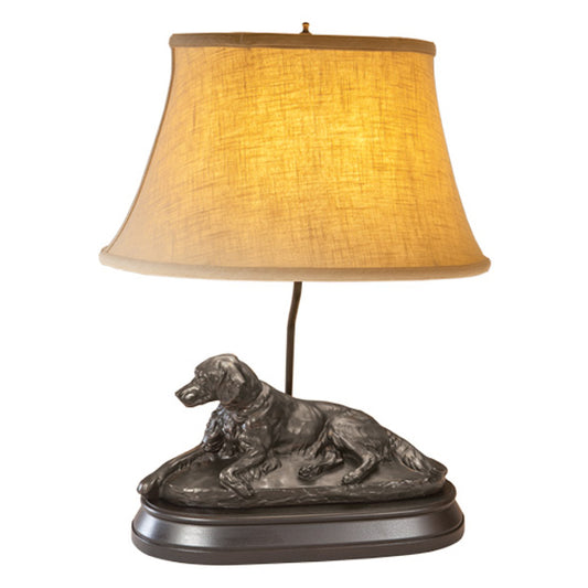 Resting Setter Lamp with Linen Shade