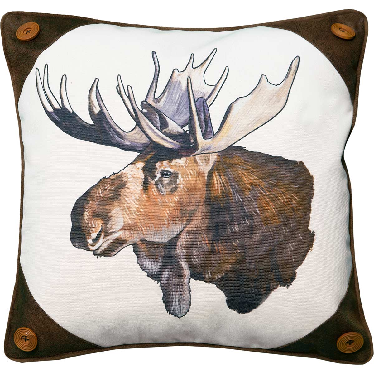 Moose Buttons Accent Pillow