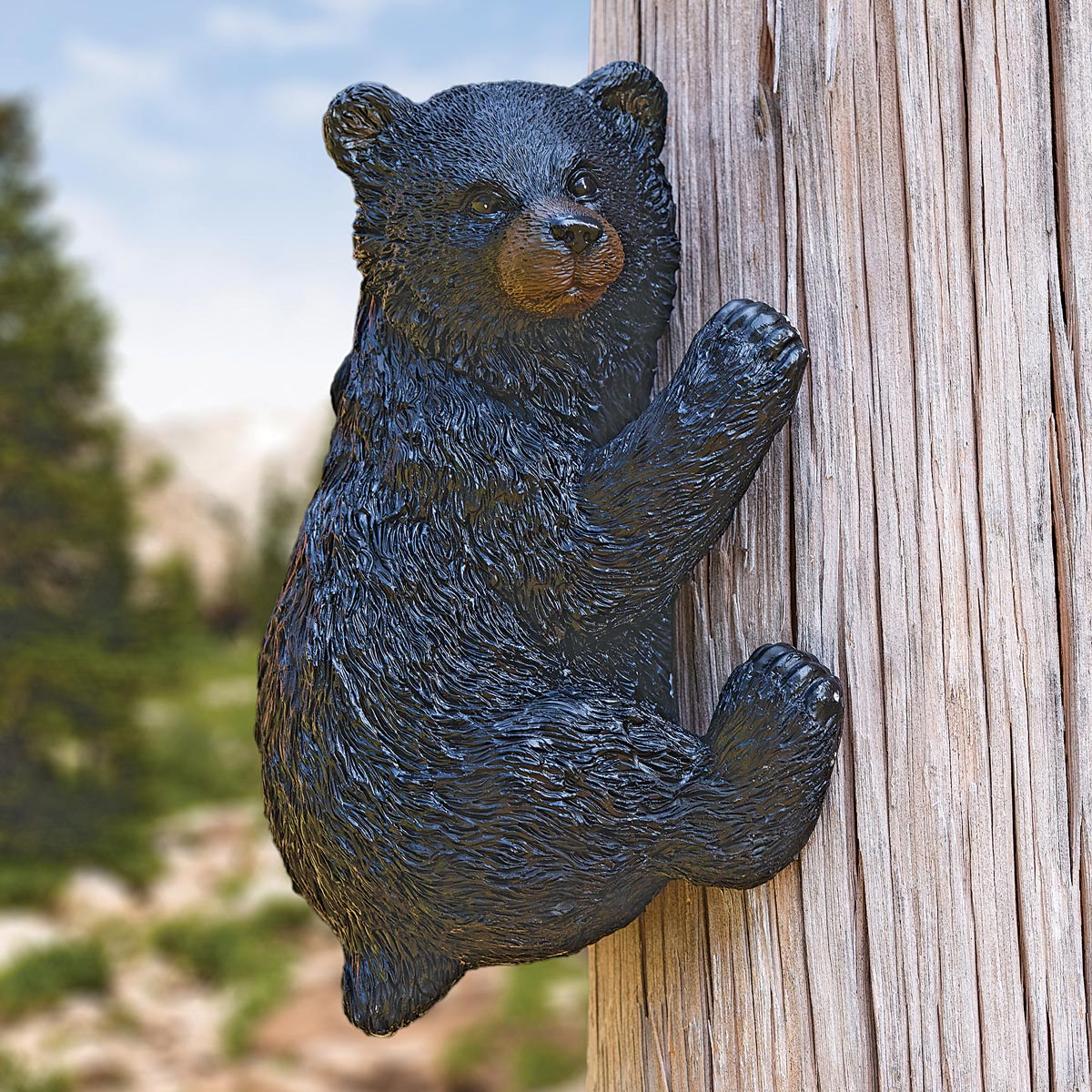 Climbing Bear Tree/Post Wall Hanging Sculpture