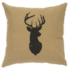 Deer Head Silhouette Linen Pillow - Straw