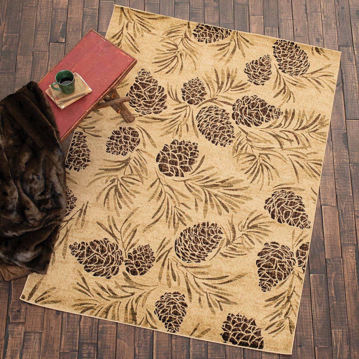Natural Pinecones Rug - 2 x 8