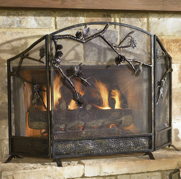 Pinecone Fireplace Screen - OUT OF STOCK UNTIL 06/09/2026