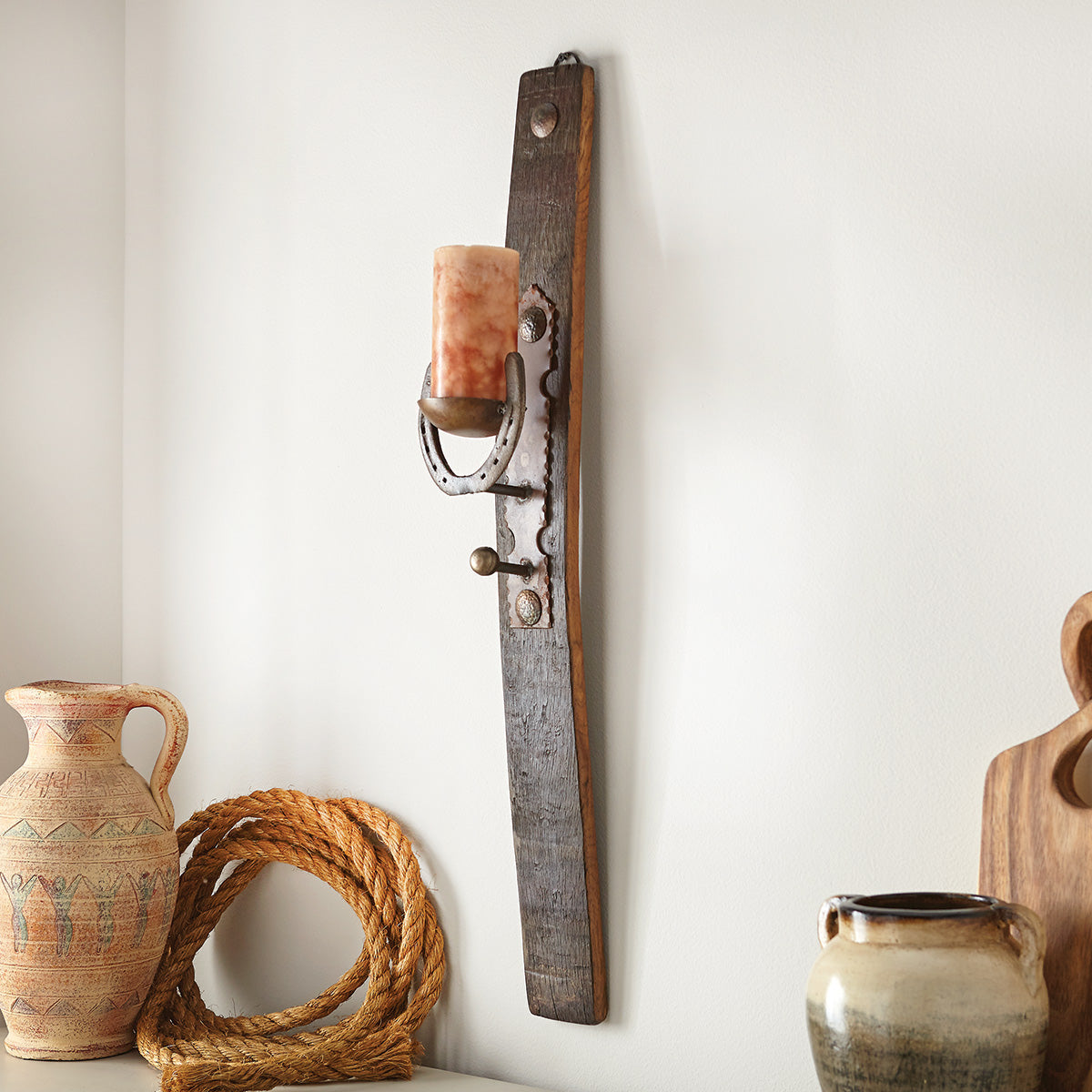 Lucky Horseshoe Wall Candle Holder
