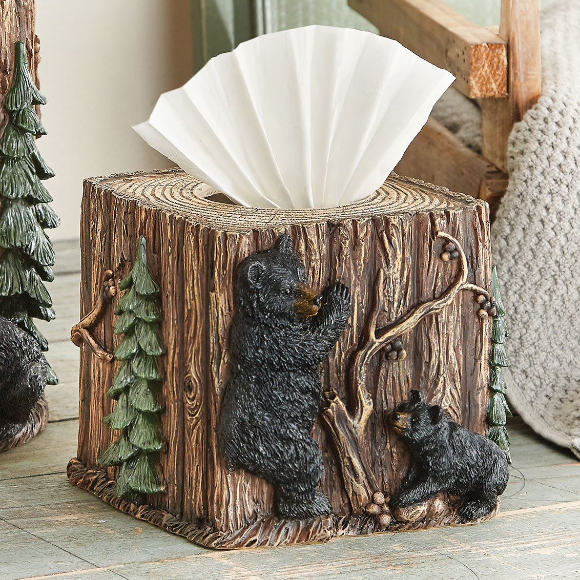 Black Forest Decor Timberline Bears Tissue Box