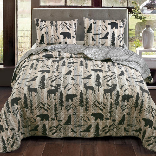 Winter Forest Quilt Bed Set - Queen