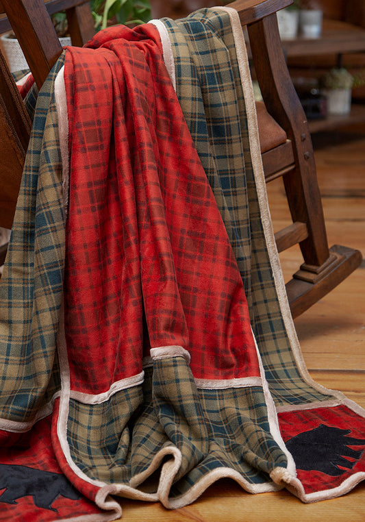 Frontier Bear Plaid Throw