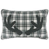 Gray Plaid Antler Pillow