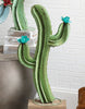 Blooming Cactus Green Metal Sculpture - Large