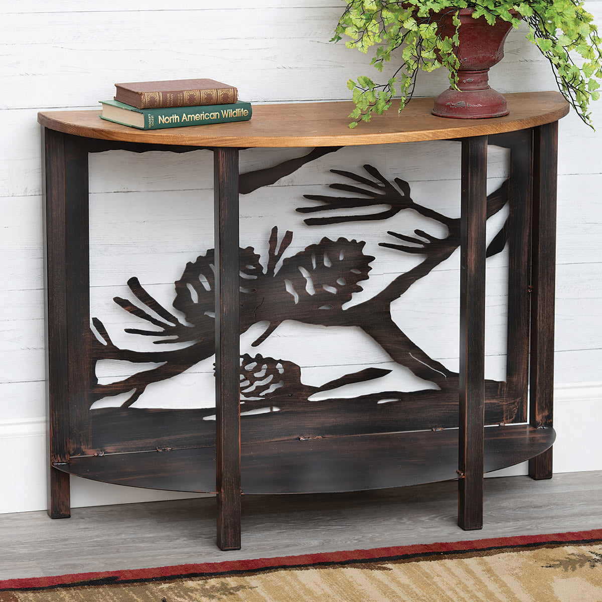 Pinecone Branch Metal Sofa Table