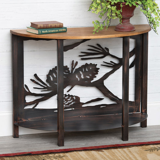 Pinecone Branch Metal Sofa Table