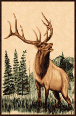 Bugling Elk Rug - 5 x 7