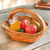 Handcrafted Burl Wood Basket Bowl