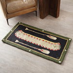 Green Longboat Hooked Wool Rug - 2 x 4