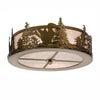 Cutout Metal Loon Round Flush Mount Light Fixture