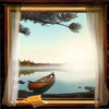 Morning Canoe Personalized Stretched Canvas - Medium