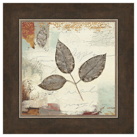Square Silver Leaves II Framed Print