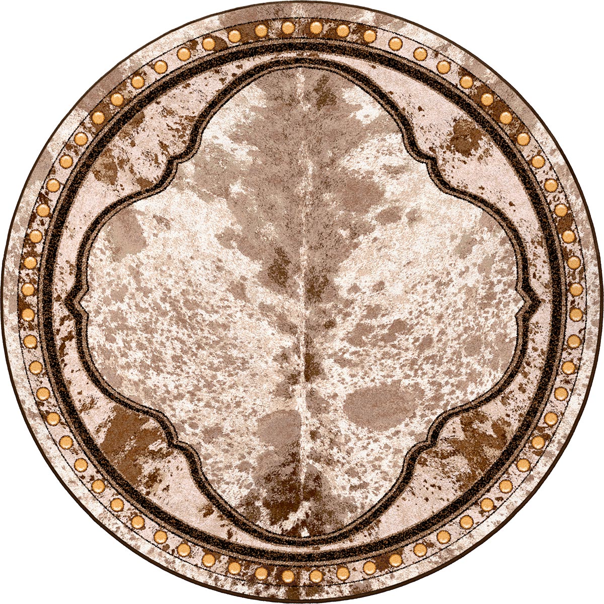 Western Escape Cowhide Rug - 8 Ft. Round
