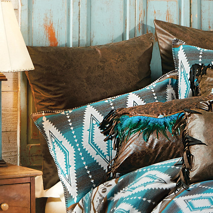 Distressed Faux Leather Euro Sham