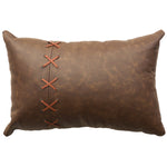 Butte Leather Pillow with Fabric Back - 12 x 18