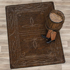 Western Stitched Leather Style Rug - 11 x 13
