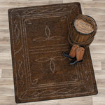 Western Stitched Leather Style Rug - 11 x 13