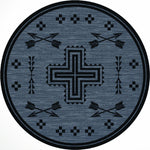 Crossed Arrows Flint Rug - 8 Ft. Round
