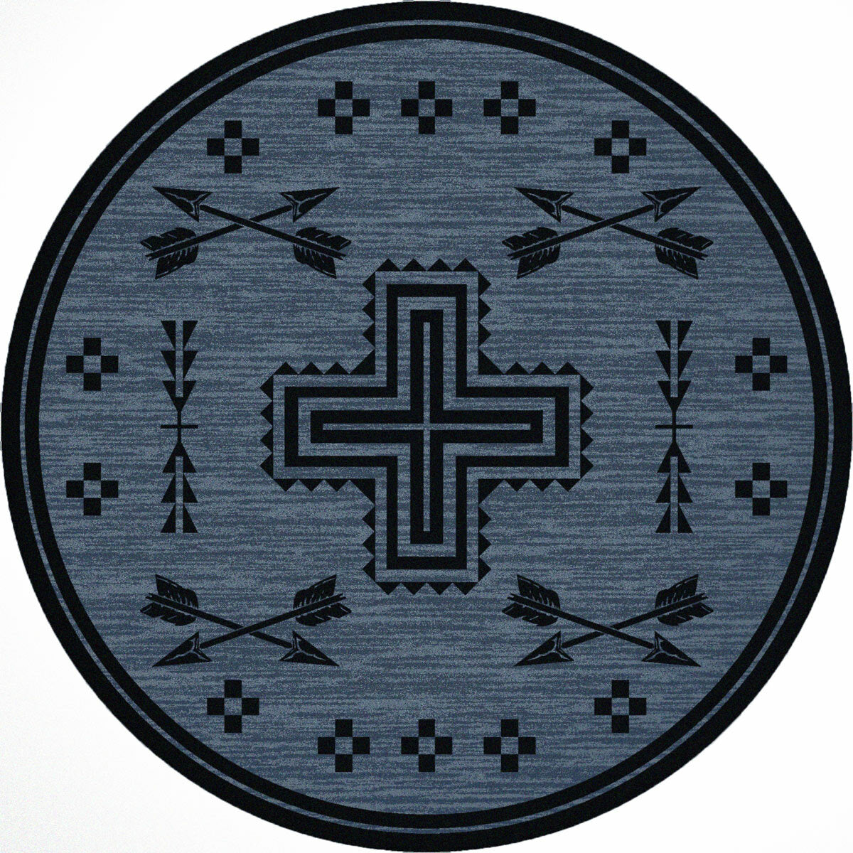 Crossed Arrows Flint Rug - 8 Ft. Round