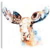 Watercolor Moose Mirror Wrapped Canvas