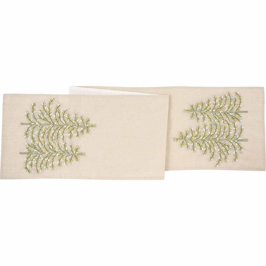 Frosted Pines Ribbon Art Table Runner - OUT OF STOCK UNTIL 07/22/2026