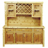 Cedar Log Buffet & Hutch with Wine Rack - 75 Inch