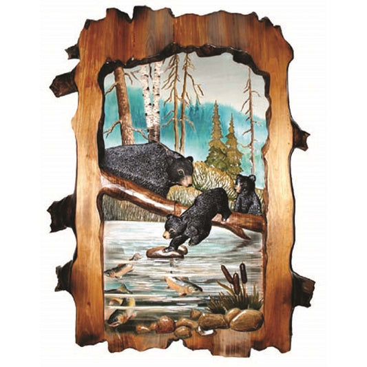 A Bears' Day at the Water Wall Art - OUT OF STOCK UNTIL 08/19/2026